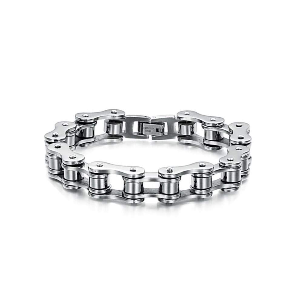 Gioielli Uomo Stile Rock Bracciale A Catena Con Maglie Allungate In Argento - Laboratorio Miccini Regalo Uomo Motociclista