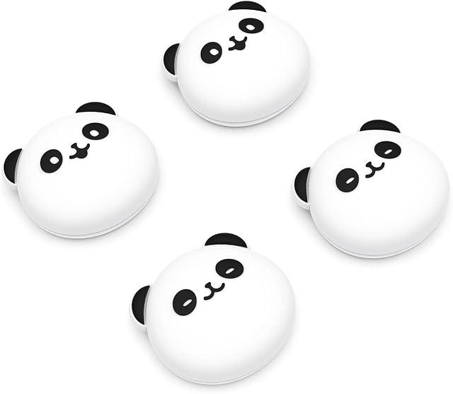 PlayVital Chubby Panda Cute Thumb Grip Caps for PS5/4 Controller, Silicone Analog Stick Caps Cover for Xbox Series X/S, Thumbstick Caps for Switch Pro Controller
