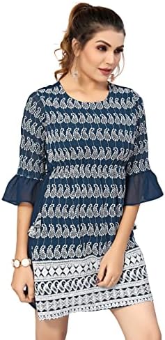 Bee M Pee Designer Short Regular Fit Kurti Tops for Jeans for Women I Chikankari Rayon Cotton Long Kurta Kurti for Women I Stylish wear Kurti top for Girls