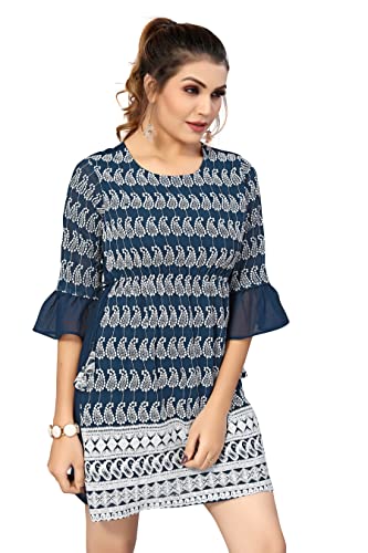 Image of Bee M Pee Designer Short Kurti Tops for Jeans for Women I Chikankari Rayon Cotton Long Kurta Kurti for Women I Stylish wear Kurti top for Girls