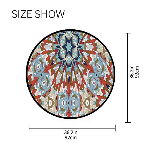 Tapis de jeu rond antidérapant absorbant et réutilisable pour salon - 5