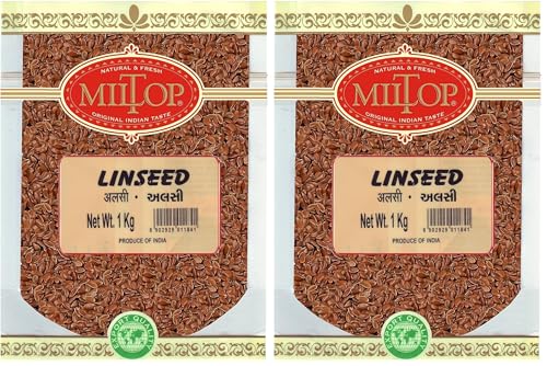 Image of Miltop Flax Seeds 1kg - Raw Unroasted Flaxseed Alsi Seeds for Eating (Pack of 2)