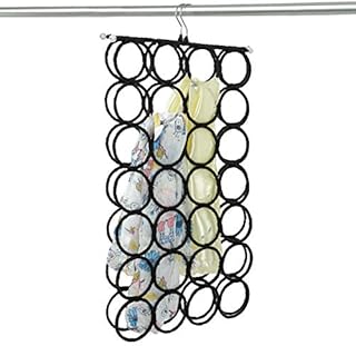 DOIOWN Scarf Hangers Ties Organizer Hangers Racks Space Saving Hangers Closet Organizer (Black)