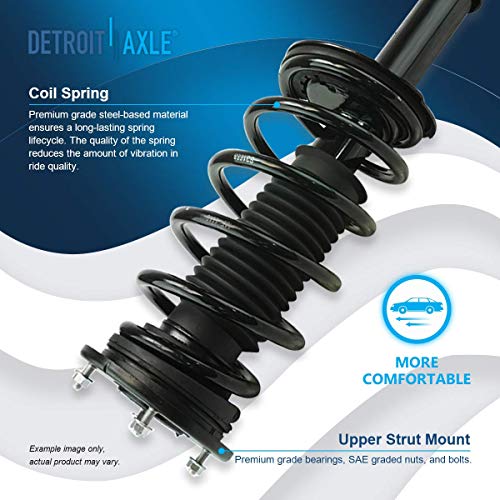 Image of Detroit Axle - 2 FWD Front Struts for 2007-2010 Ford Edge Lincoln MKX 2008 2009, Pair Struts w /Coil Spring Assembly Replacement Quick Install Ready Strut Shock Assembly