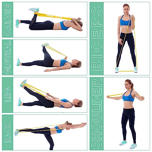 Image of WIKDAY Resistance Bands, Pull Up Bands, Workout Bands for Exercise, Thick Heavy Resistance Band Set with Door Anchor, Elastic Bands for Body Stretching, Training at Home /Gym for Men & Women