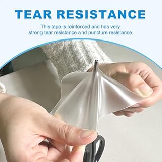 TIANLDD Clear Waterproof Vinyl Repair Tape for Boat Covers,Tents,Tarp,RV Awning，Fabric Repair Tape-3.3IN x 15FT