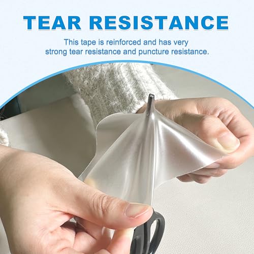 Image of TIANLDD Clear Waterproof Vinyl Repair Tape for Boat Covers,Tents,Tarp,RV Awning，Fabric Repair Tape-3.3IN x 15FT