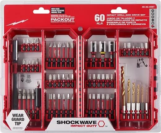 kiruakirua　0710 48-32-4097 60 Pc. with Shockwave Impact Duty Drill and Drive