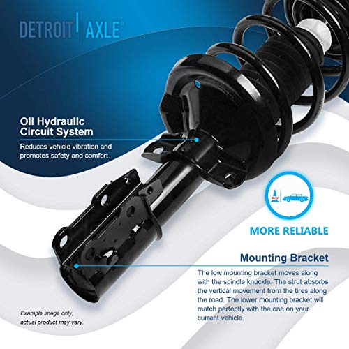 Image of Detroit Axle - 6pc Struts Shocks Kit for 2003-2007 Saturn Ion [w /o RPO Code FE5] Front 2 Struts with Coil Spring 2 Sway Bar Links 2 Rear Shock Absorbers 2004 2005 2006 Replacement Ready Strut
