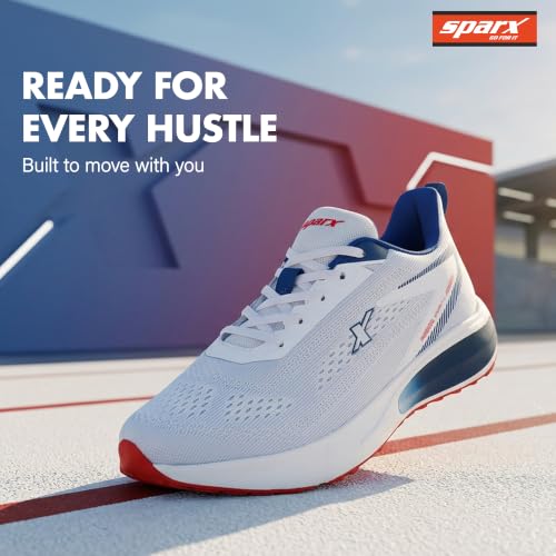 Image of SPARX Sports Running Shoes for Men - Lightweight Breathable Lace-Up Athletic Shoes with Cushioned Comfort, Shock Absorption, Durable Grip, Flexible Sole & Everyday Walking Performance