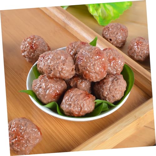 ORFOFE Künstliche Rindfleischbällchen Modell Aus PVC 6 Stück Realistische Lebensmittelimitation Dekoration Fotorequisite Küchen Und Heimdeko