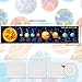 Solar System Poster Science Banner Large Educational Kids Outer Space Banner Poster Background Classroom Planetary Poster for Kids Classroom Bedroom Wall Art Educational Decorations, 70.9 x 15.7 Inch