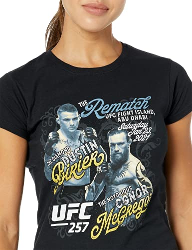 Camiseta UFC mujer Poirier vs McGregor negra para noches de combate 3