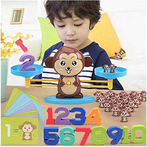 J-hong Monkey Balance Math Game for Girls & Boys | Fun, Educational Children’s Gift & Kids Toys STEM Learning Ages 3+ (65-Piece Set)