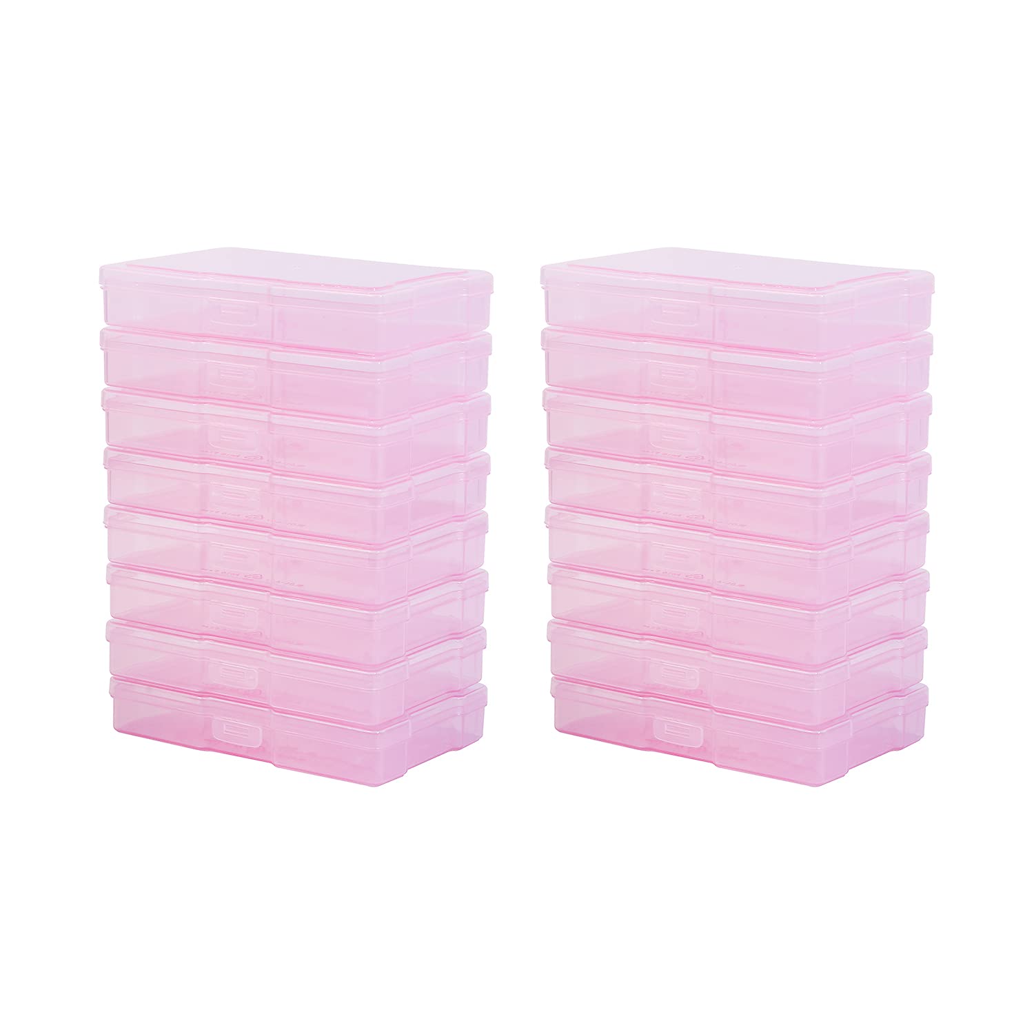 Estuche para fotos de 10,16 x 15,2 cm, 16 cajas de almacenamiento de fotos interiores transparentes para guardar fotos, fotos, fotos, arte (morado)