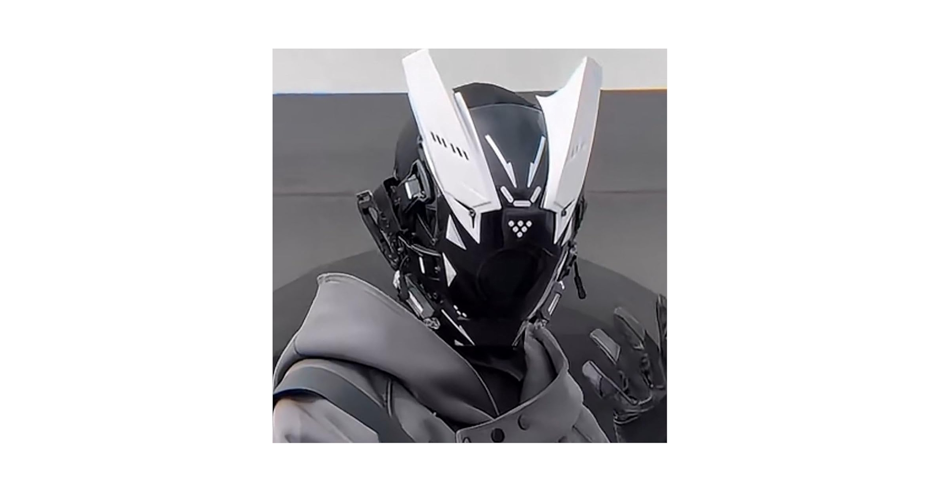 Amazon.com: XYSaiXuan White Samurai Cyber Mask Helmet
