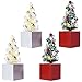 Produktbild Weihnachtsbaum Tischplatte,4 Stück Mini Weihnachtsbaum mit Weihnachtskugeln Miniatur Weihnachtsbaum Dekorationen für Tisch mit Holzbasen für Weihnachten Weihnachten Weihnachtsfeier Home Decor