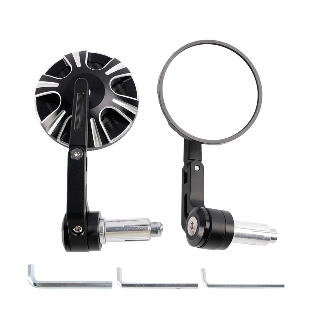 Espejo de aluminio de extremo de barra para moto de 22mm y 25mm 7