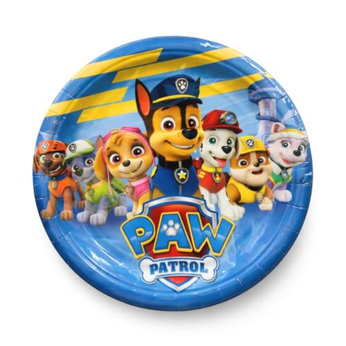 Image of Wanna Party Cute Paw Theme Inspired Paper Plates (10 Pcs) | Paw Theme Birthday Plates for Kids | Cute Puppy Theme Party Tableware for Birthday Decoration & Celebration Supplies