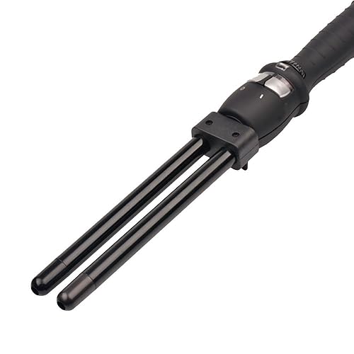 Miniatura 3 de Rizador de pelo ondulado de doble barril, rizador de pelo iónico de 2 barriles, Varita de rizador de cerámica,0.630 in Crimper Iron Beach Waving