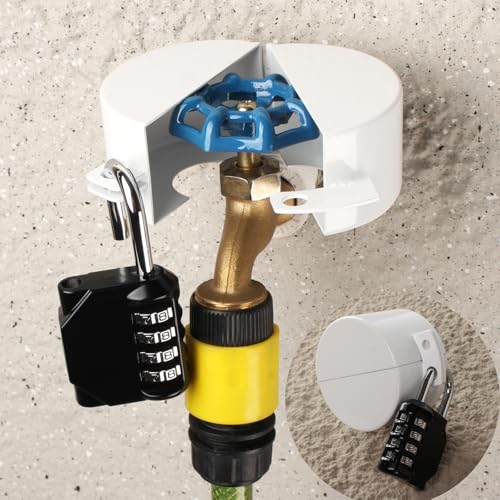 Gate Valve Locking Device (Password Lock) Metal White, no Installation Required, Can Prevent Water Theft and Unauthorized Use - External Hose Lock Faucet ﻿