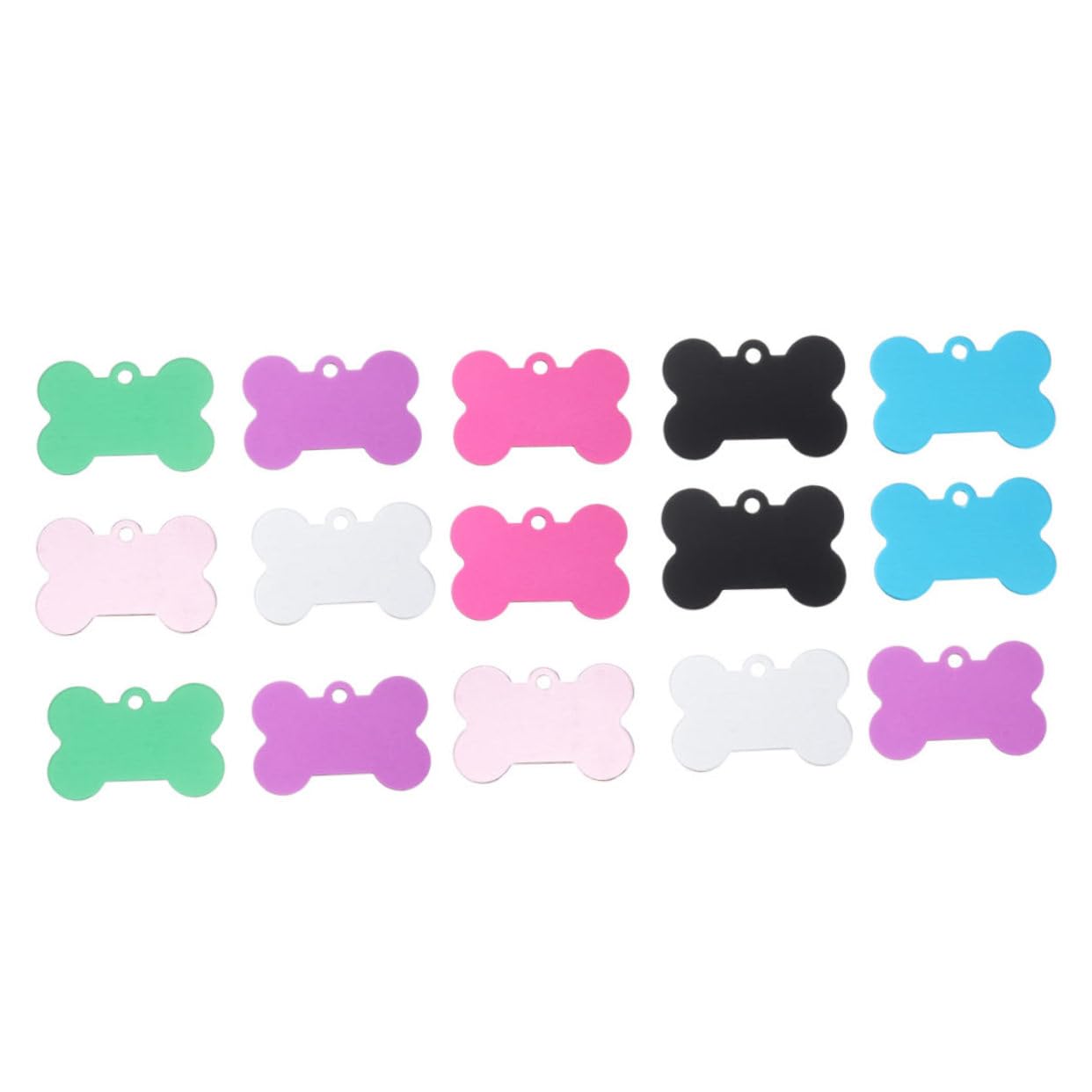 Totority 15Pcs Bone Shaped Pet Id Tags for Dogs and Cats Name Tags with Unique Engraving Double Sided Design for Pet Collars and Accessories