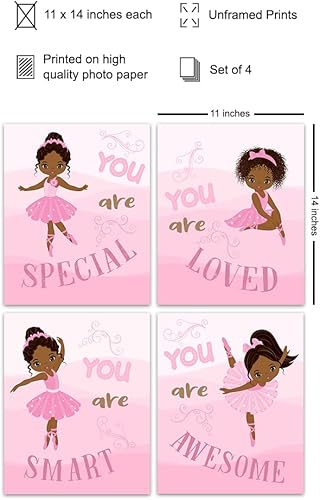 Miniatura 2 de Black Girl Nursery Wall Decor 11x14 - Black Girl Magic Decor for Nursery, Toddler, Kids Room - Positive Quotes, Inspirational Positive Art - Pink