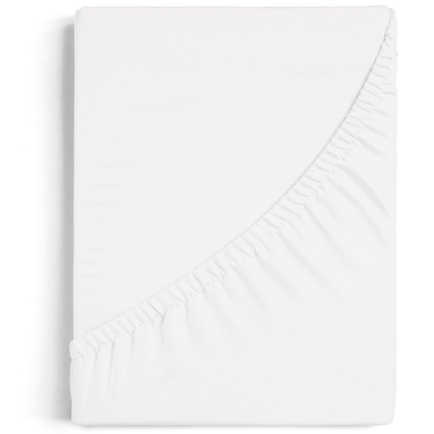 Burrito Blanco Adjustable bottom sheet 100% Cotton A8 for single bed 105x190 to 105x200 cm (More, Color White