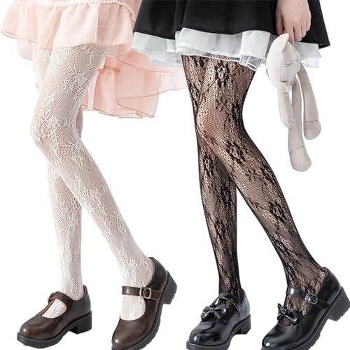 Kawaii Strumpfhosen Damen - Aushöhlen Spitze Muster Lolita Hollow Floral Strümpfe
