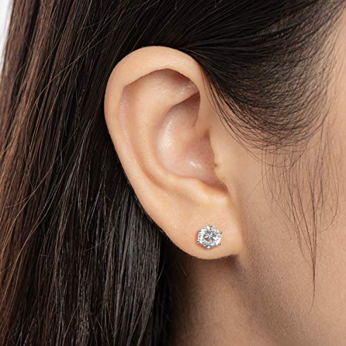 Moissanite Stud Earrings For Women Men 2Ct Sterling Silver Gold Earring For Womens Mens Earrings Hypoallergenic Piercing Earring Anniversary Birthday Gifts For Her Women Men #TOP4