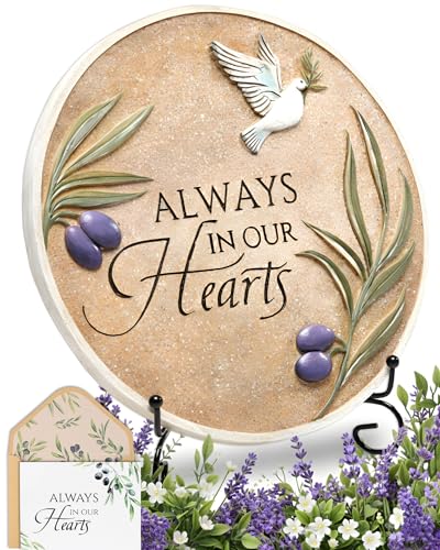 Stunning Garden Memorial Stone with Stand & Sympathy Card (10")