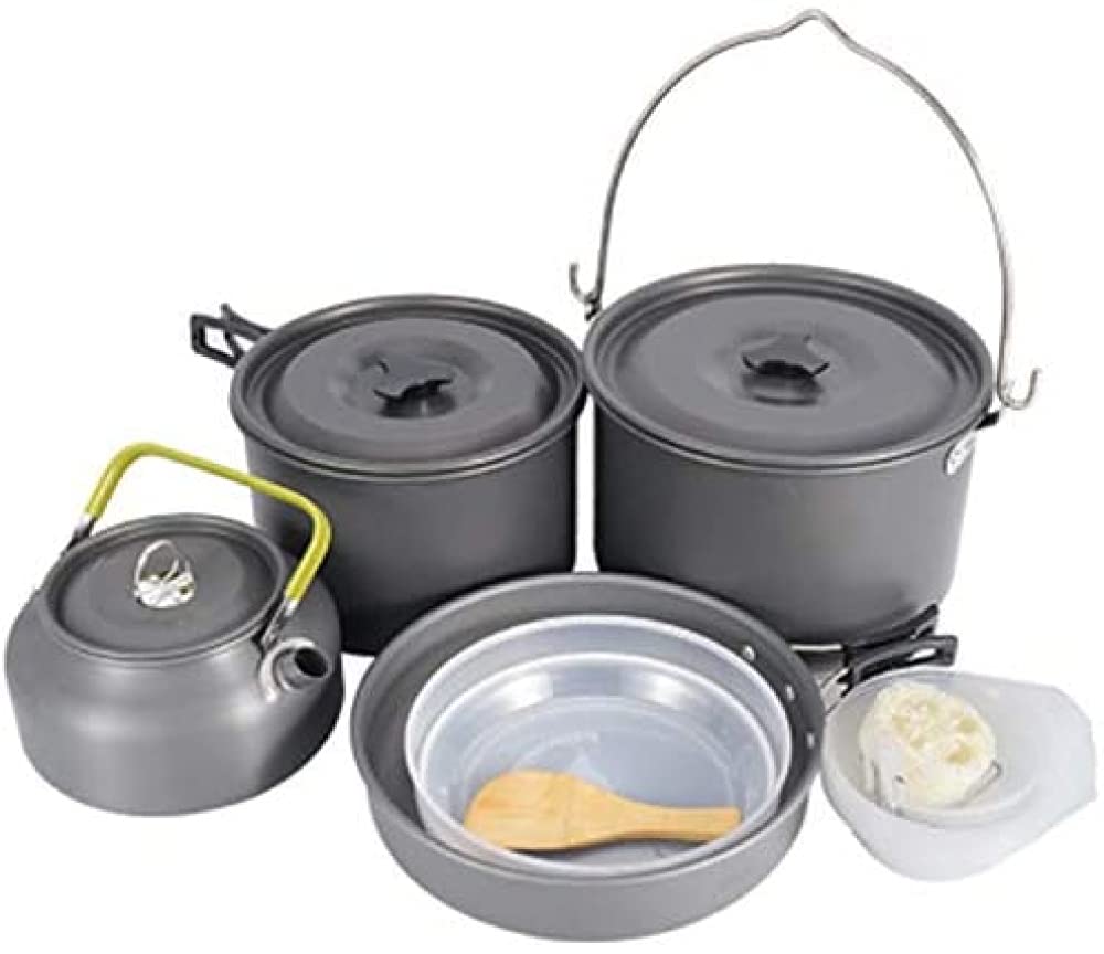 Juego de Cocina de Camping Juego de Cocina portátil y Ligero para Exteriores Sartenes para 6-7 Personas Juego de Cocina de Camping y Senderismo