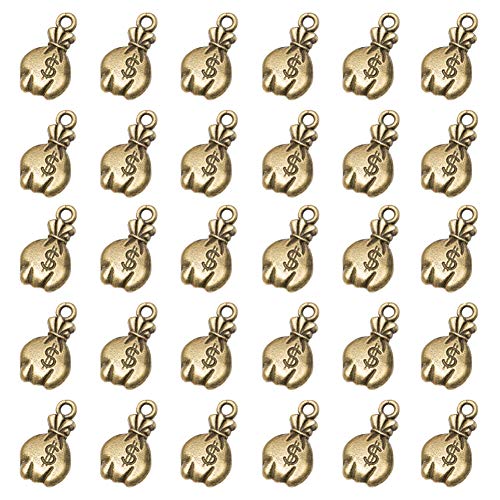 Mengyatege 100 Pcs Antique Bronze Mini US Dollar Sign Money