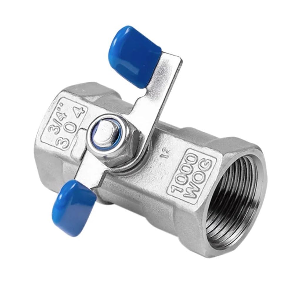 Valvola a sfera in acciaio inox 304 con manico, valvola monoblocco filettata femmina da 3/8", 1/2", 3/4", 1", raccordo idraulico DN20 ad alte prestazioni