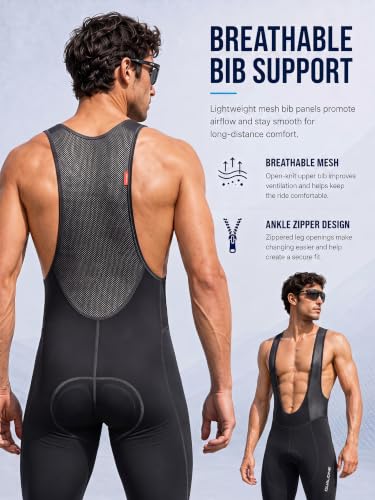Image of qualidyne Men's Cycling Bike Bib Long Pants Cycling Tights with 3D Breathable Pad, Excellent Performance & Better Fit
