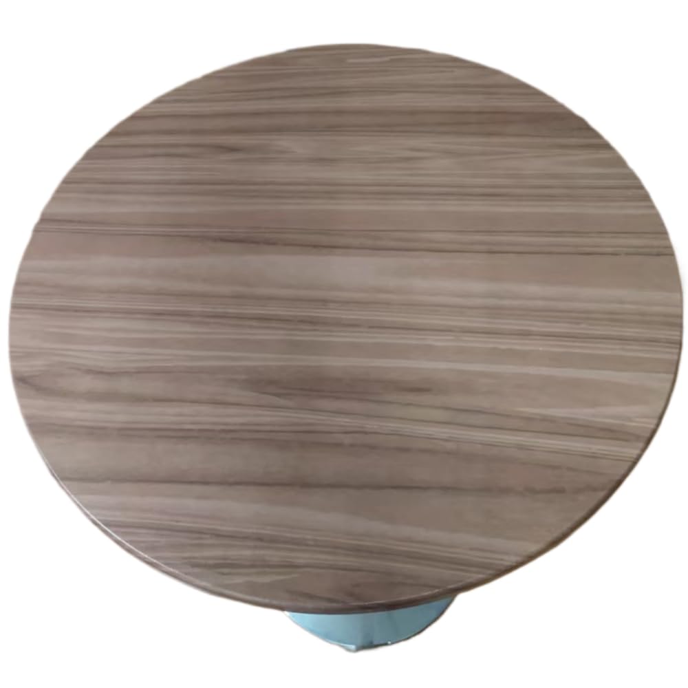 Mantel de Elástica Ajustada Protector de Mesa con Bordes Impermeable Cubierta de Mesa Resistente a Agua 90cm Corte Entallado Redondo Patrón de Madera