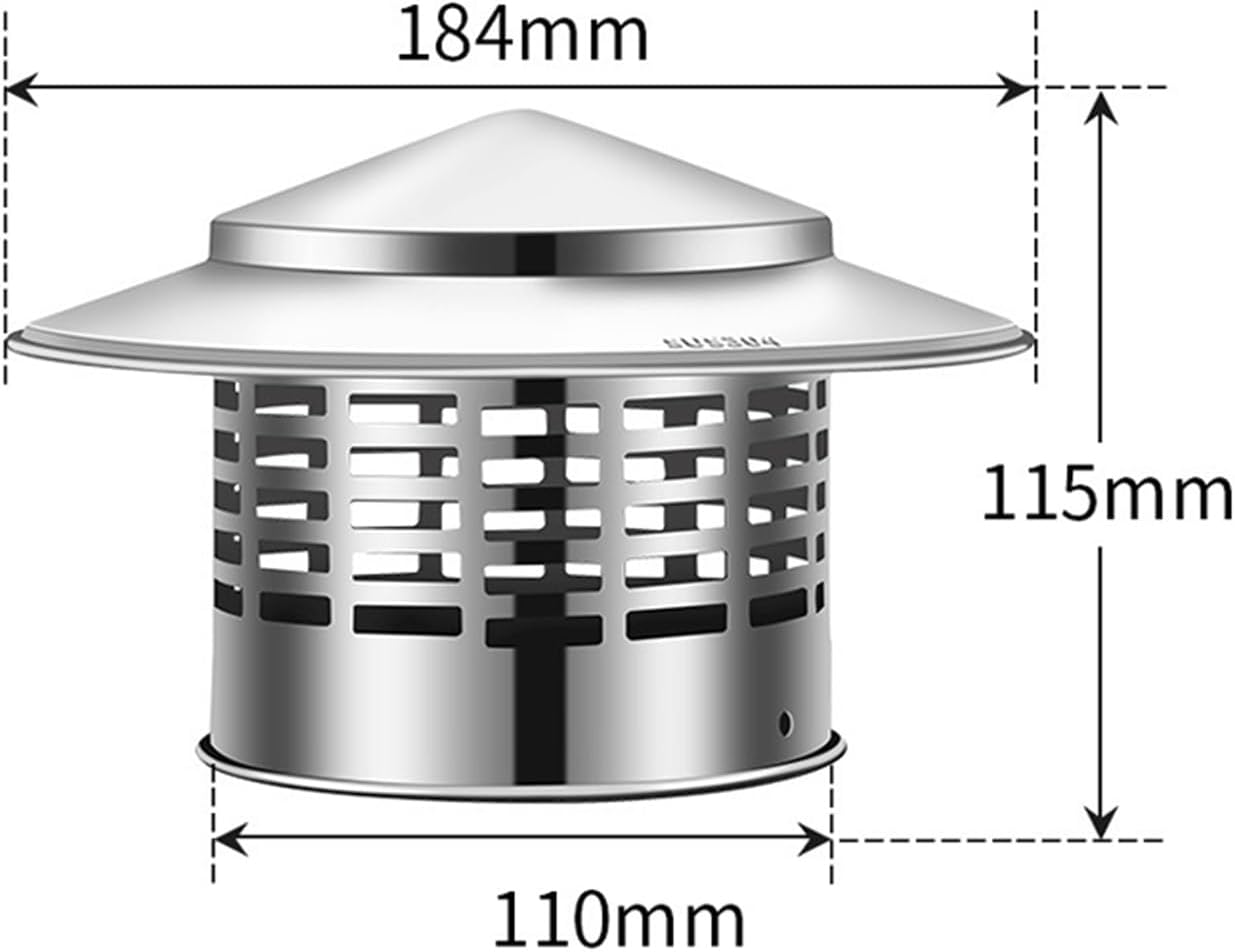 Stainless Steel Roof Cap, Duct Ventilator, Chimney Cap, Roof Smoke Duct Cap(110mm)