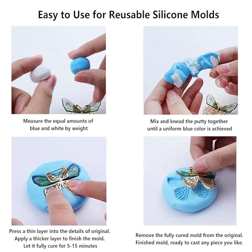 Candyying WFWJZP 120B+120W M U+L Silicone Putty, 120G Base + 120G Catalyst Rubber Mold Making Kit Vps Putty Fast Set For Reusable Silicone Molds thumb #3