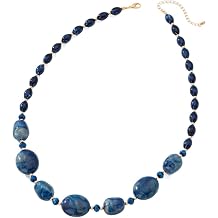Chunky Beaded Statement Necklace for Women Boho Resin Bib Collar