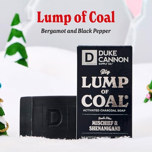 Image of Duke Cannon Big Brick of Soap Holiday 4-Pack for Men - 10 oz Each - Long-Lasting Triple-Milled Bar Soaps in Holiday Scents: Lump of Coal, Illegally Cut Pine, Santa's Pipe Smoke, White Elephant