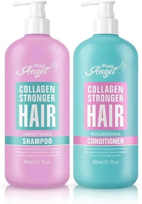 Happy Angel - Argan Oil Shampoo and Conditioner For Oily Hair And Dry Hair Set 800ml (Collagen and Biotin)