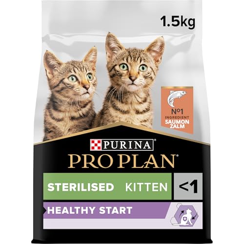 PURINA PRO PLAN | Healthy Start | Croquettes pour Chaton Stérilisé | Renforce les défenses naturelles du chaton et la réponse immunitaire | Riche en Saumon...