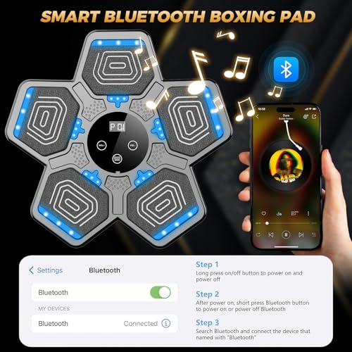 Image of LOLBOX 2026 Music Boxing Machine for Adults and Kids, Smart Bluetooth Boxing Training Equipment with Gloves Wall Mounted, Workout Punching Machine for Home,Office and Gym