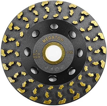 Megatron 4" Diamond Cup Grinding Removing Disc Wheel for Concrete, Paint, Epoxy, Glue and Mastic with CDB Newest Technology (Megatron 4")