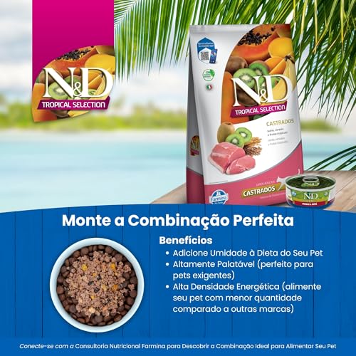Farmina N&D Tropical para Gatos Adultos de Todas as Raças Sabor Suíno, Cereais e Frutas Tropicais 7K