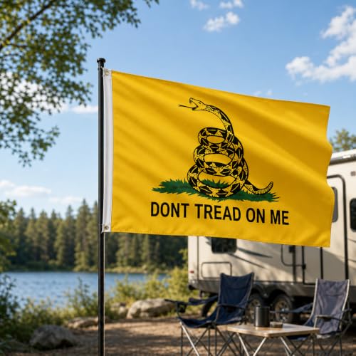 Image of Ahfulife 2pcs Dont Tread on Me Flag 3x5 Ft USA Gadsden Flag