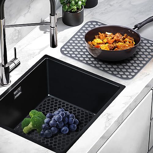 Sink Protectors for Kitchen, 2PCS Silicone Kitchen Sink Mats Protector Grid for Bottom of Farmhouse Stainless Steel Porcelain 13.58 ''x 11.6 ''