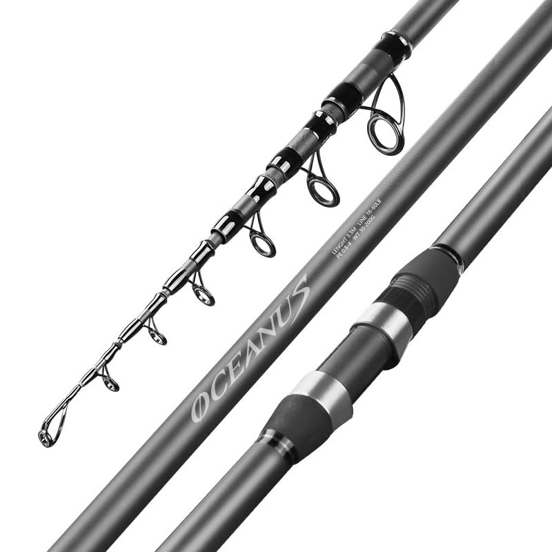 YU58 7.4 ft (3.0 m), 9.4 ft (3.6 m), 16.8 ft (4.5 m), 16.9 ft (5.4 m), Compact, Fishing Rod, Carbon Fiber, Telescopic, Compatible with PE0.8 - 4#, Super Long Throw, Large, High Elasticity 4.5m
