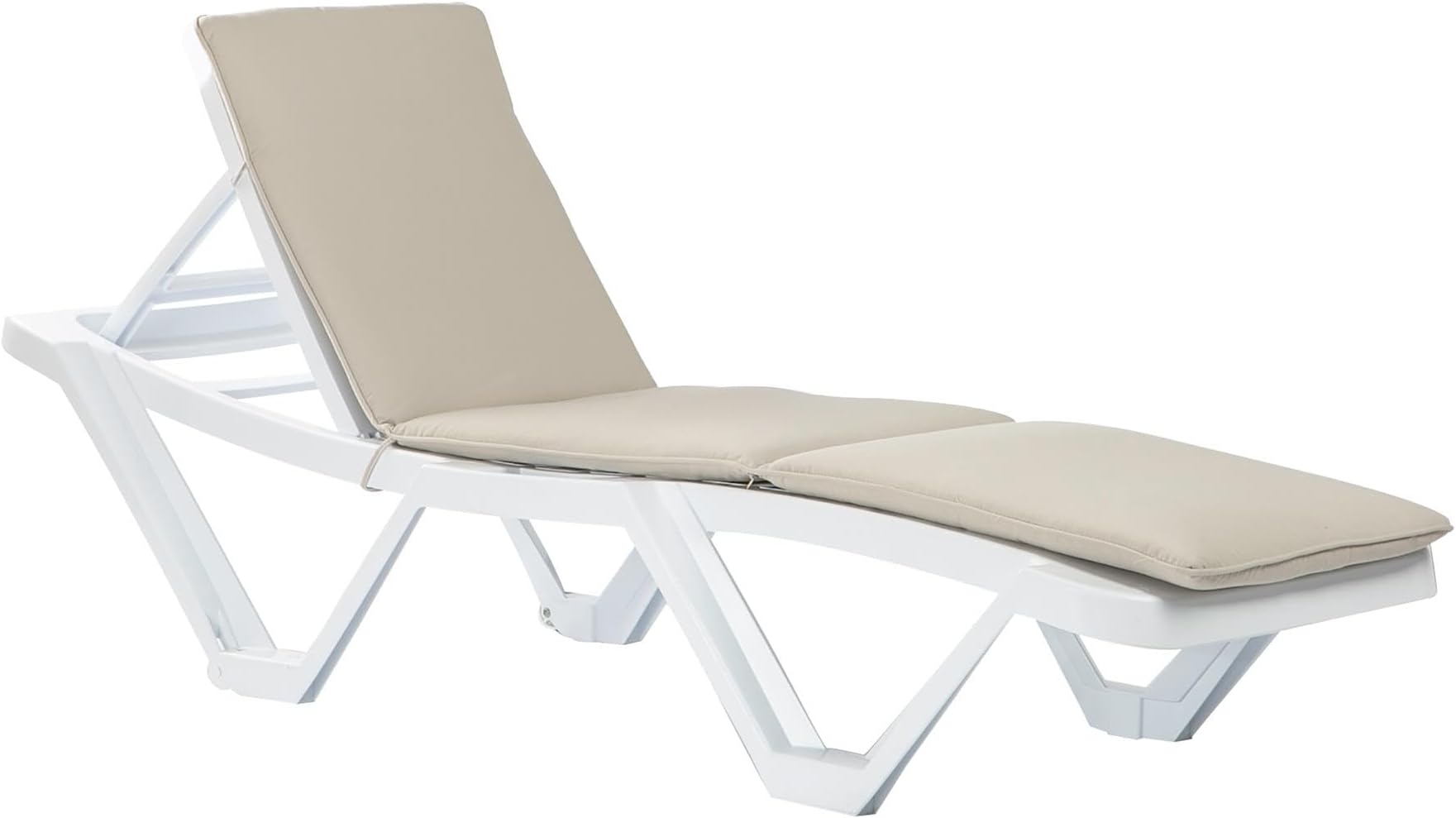 Harbour Housewares 1x Beige 180cm x 50cm Sun Lounger Cushion - Replacement Outdoor Garden Patio Sunbed Chair Pad - Master Range Cushion Only