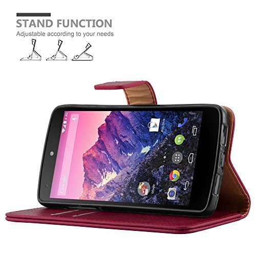 Cadorabo Custodia Libro per LG NEXUS 5 in ROSSO